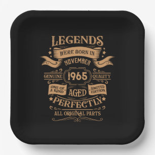 Gepersonaliseerd zestig vintage 60ste verjaardagsf papieren bordje