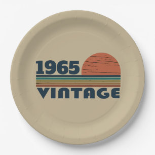 Gepersonaliseerd zestig vintage 60ste verjaardagsf papieren bordje