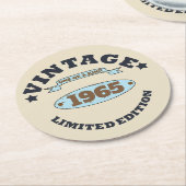 Gepersonaliseerd zestig vintage 60ste verjaardagsf ronde kartonnen onderzetter (Gebogen)