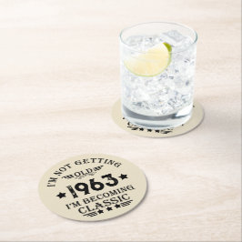 Gepersonaliseerd zestig vintage 60ste verjaardagsf ronde kartonnen onderzetter