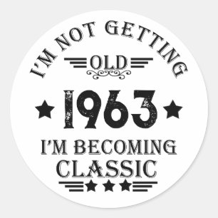 Gepersonaliseerd zestig vintage 60ste verjaardagsf ronde sticker