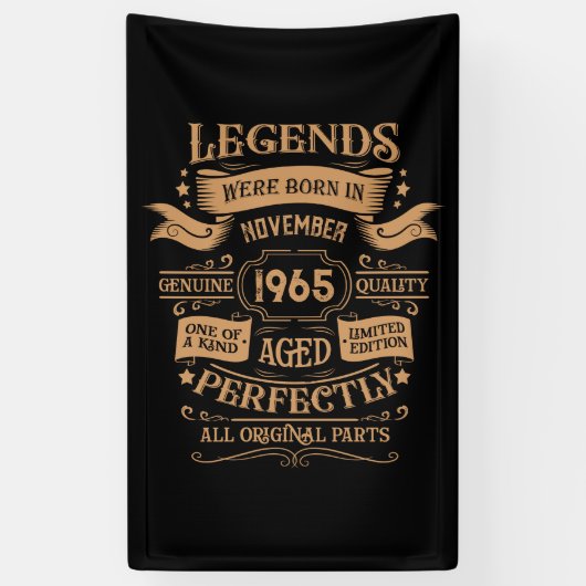 Gepersonaliseerd zestig vintage 60ste verjaardagsf spandoek (Verticaal)