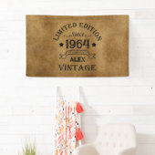Gepersonaliseerd zestig vintage 60ste verjaardagsf spandoek (Insitu)