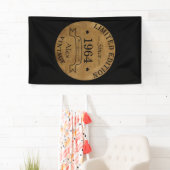 Gepersonaliseerd zestig vintage 60ste verjaardagsf spandoek (Insitu)