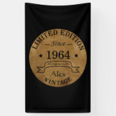 Gepersonaliseerd zestig vintage 60ste verjaardagsf spandoek (Verticaal)