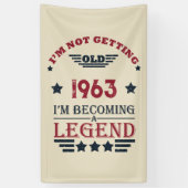 Gepersonaliseerd zestig vintage 60ste verjaardagsf spandoek (Verticaal)