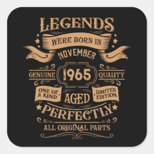 Gepersonaliseerd zestig vintage 60ste verjaardagsf vierkante sticker