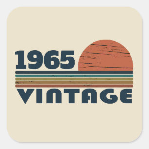 Gepersonaliseerd zestig vintage 60ste verjaardagsf vierkante sticker