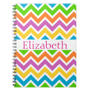 Gepersonaliseerd zigzag Chevron Pattern kleurrijk  Notitieboek