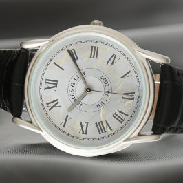 Gepersonaliseerd zijn & haar Romeinse nummerhorlog Horloge