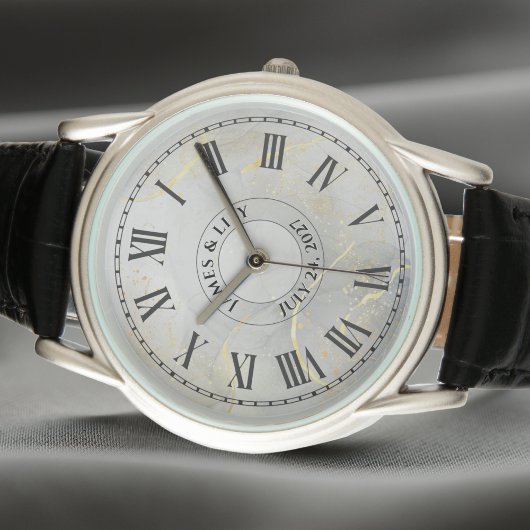 Gepersonaliseerd zijn & haar Romeinse nummerhorlog Horloge