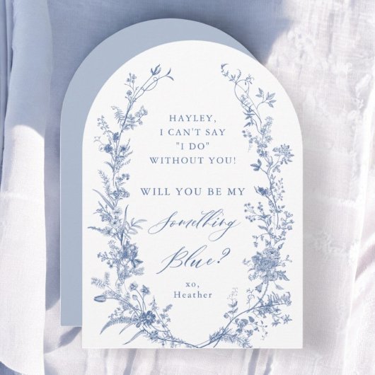 Gepersonaliseerd zijn mijn iets blauw voorstel kaart