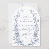 Gepersonaliseerd zijn mijn iets blauw voorstel kaart (Voorkant)