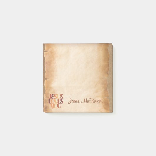 Gepersonaliseerd zijtabblad met naam post-it® notes (Voorkant)