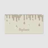 Gepersonaliseerd zilver glitter-effect en spaarkre naamplaatje (Voorkant)