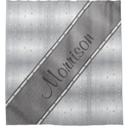Gepersonaliseerd Zilver Grijs Metallic Douchegordi Douchegordijn