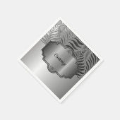 Gepersonaliseerd zilveren blad motief 3 servet (Hoek)