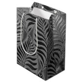 Gepersonaliseerd zilveren blad motief medium cadeauzakje (Achterkant Gekanteld)