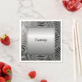 Gepersonaliseerd zilveren blad motief servet (Insitu)