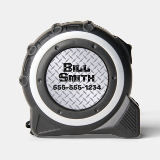 Gepersonaliseerd zilveren diamondplate patroon rolmaat