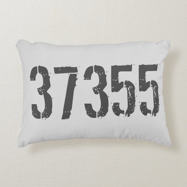Gepersonaliseerd Zip Code Gray Rustic Accent Pillo Kussen (Voorkant)