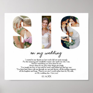 Gepersonaliseerd zis op mijn bruiloft Zuster van d Poster