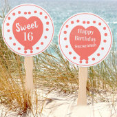 Gepersonaliseerd zoet 16 Happy Birthday Coral Hear Handwaaier