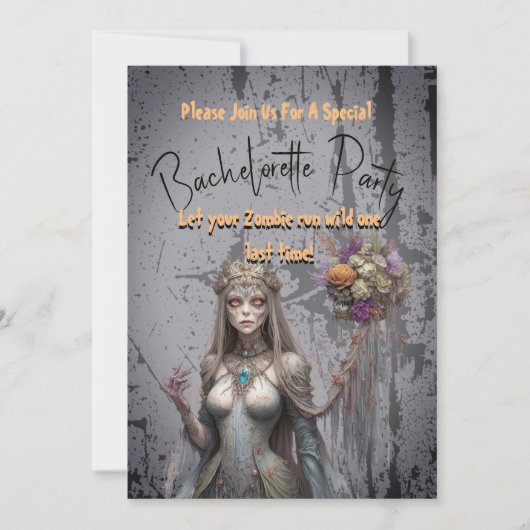 Gepersonaliseerd Zombie Bachelorette Party Kaart F (Voorkant)