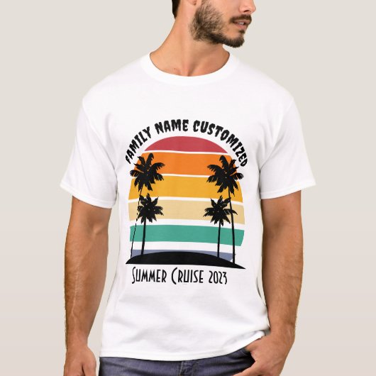 Gepersonaliseerd zomerzondstaartpalm voor de zomer t-shirt (Voorkant)