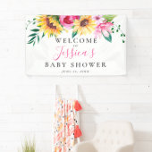 Gepersonaliseerd Zonnebloem Baby shower Welkom Spandoek (Insitu)