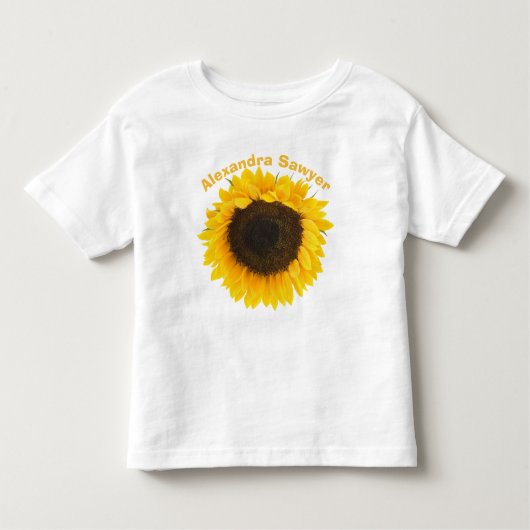 Gepersonaliseerd Zonnebloem Peuter T-shirt (Voorkant)