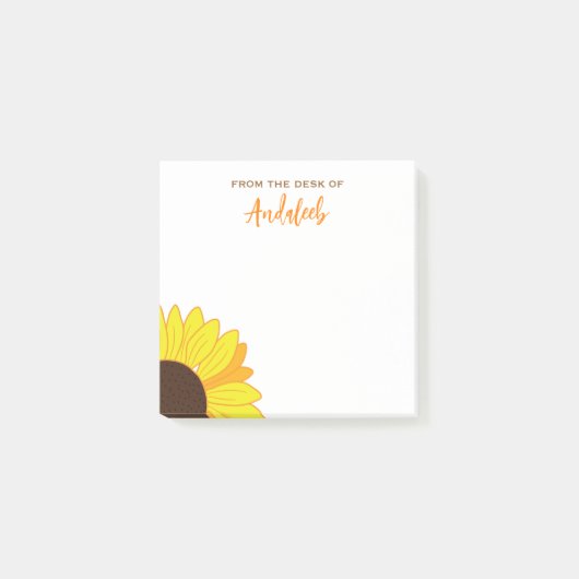 Gepersonaliseerd zonnebloem post-it® notes (Voorkant)