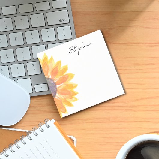 Gepersonaliseerd zonnebloem van het bureau van post-it® notes