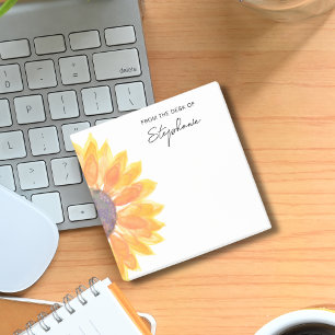 Gepersonaliseerd zonnebloem van het bureau van post-it® notes