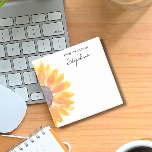 Gepersonaliseerd zonnebloem van het bureau van post-it® notes