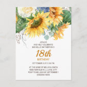 Gepersonaliseerd Zonnebloemen Eucalyptus 18th Birt Briefkaart (Voorkant)