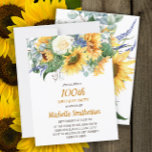 Gepersonaliseerd Zonnebloemen Eucalyptus 18th Birt Briefkaart<br><div class="desc">Mooie gele zonnebloemen en groene bladeren waren de 18e verjaardag van de feestdag voor vrouwen. Je kunt de tekst op deze kaart wijzigen voor een verjaardagsfeestje voor elke leeftijd die je viert.</div>