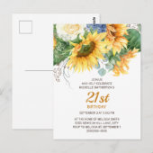 Gepersonaliseerd Zonnebloemen Eucalyptus 21e verja Briefkaart (Voorkant / Achterkant)