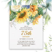 Gepersonaliseerd Zonnebloemen Eucalyptus 75th Birt Briefkaart