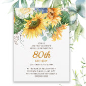 Gepersonaliseerd Zonnebloemen Eucalyptus 90th Birt Briefkaart