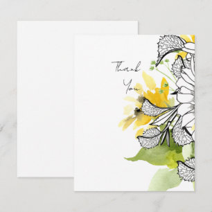 Gepersonaliseerd Zonnebloemenscript Dank u Nota Ka Bedankkaart