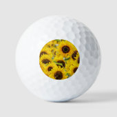 Gepersonaliseerd zonnebloemomonogram golfballen (Voorkant)