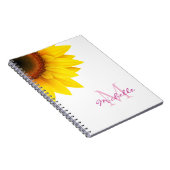 Gepersonaliseerd zonnebloemomonogram notitieboek (Rechterzijde)