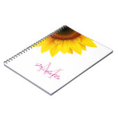 Gepersonaliseerd zonnebloemomonogram notitieboek (Linkerzijde)
