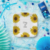 Gepersonaliseerd Zonnebloempapier Bord (Feest)