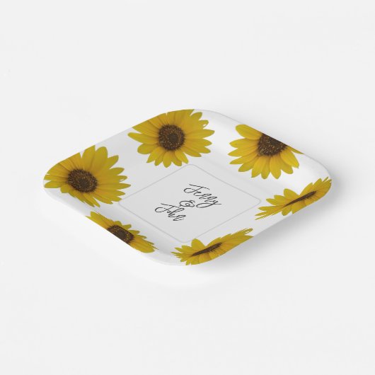 Gepersonaliseerd Zonnebloempapier Bord (Gebogen)