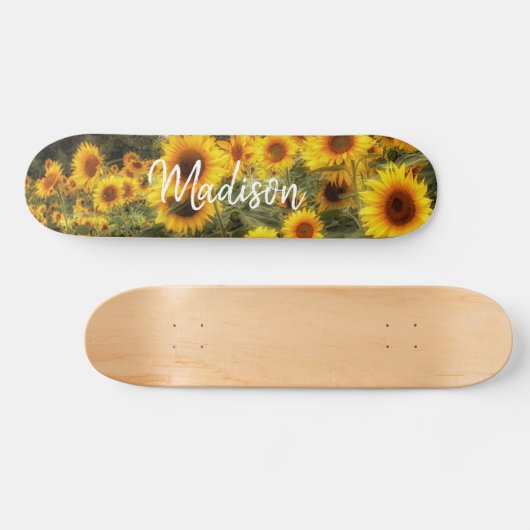 Gepersonaliseerd zonnebloemveld Fotoskateboard Persoonlijk Skateboard (Horizontaal)