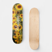 Gepersonaliseerd zonnebloemveld Fotoskateboard Persoonlijk Skateboard (Voorkant)