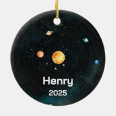 Gepersonaliseerd zonnestelsel Ornament, ruimte, pl Keramisch Ornament (Achterkant)