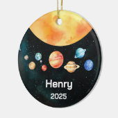 Gepersonaliseerd zonnestelsel Ornament, ruimte, pl Keramisch Ornament (Links)